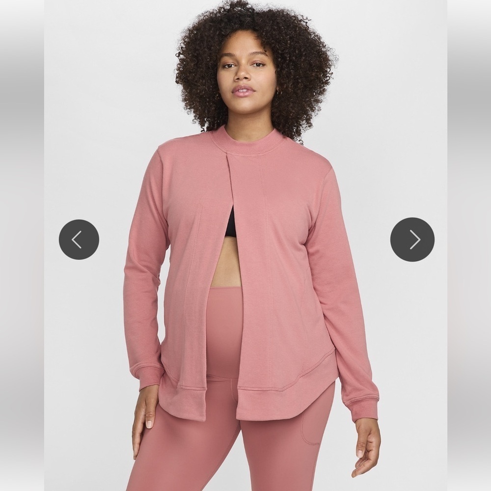 Nike M One Women's Reversible French Terry Pullover Top Sweater Size Large NWT - Picture 6 of 10